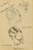 Caricature of author Sinclair Lewis drawn by H. H. Knight, June 7, 1928, used as cover illustration for The Nation, Vol. CXXVII, no. 3290.