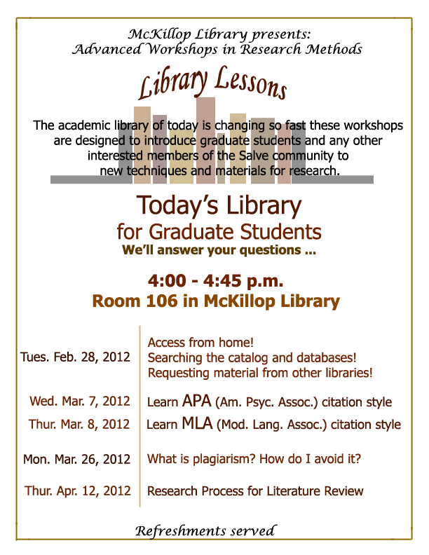 Library Lessons 2012