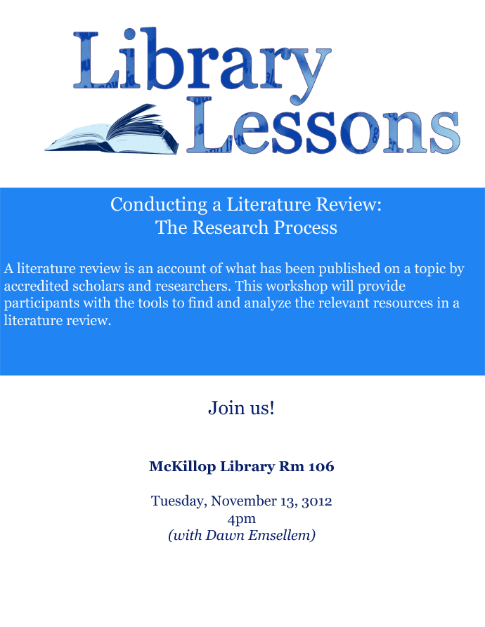 Library Lessons Fall 2012 Event