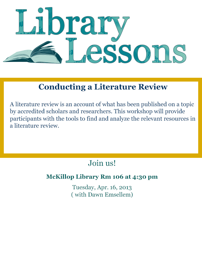 Library Lessons Spring 2013 Event