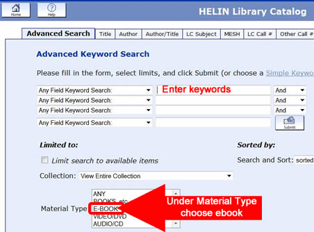 Limit to ebook under material type