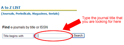 journal title search